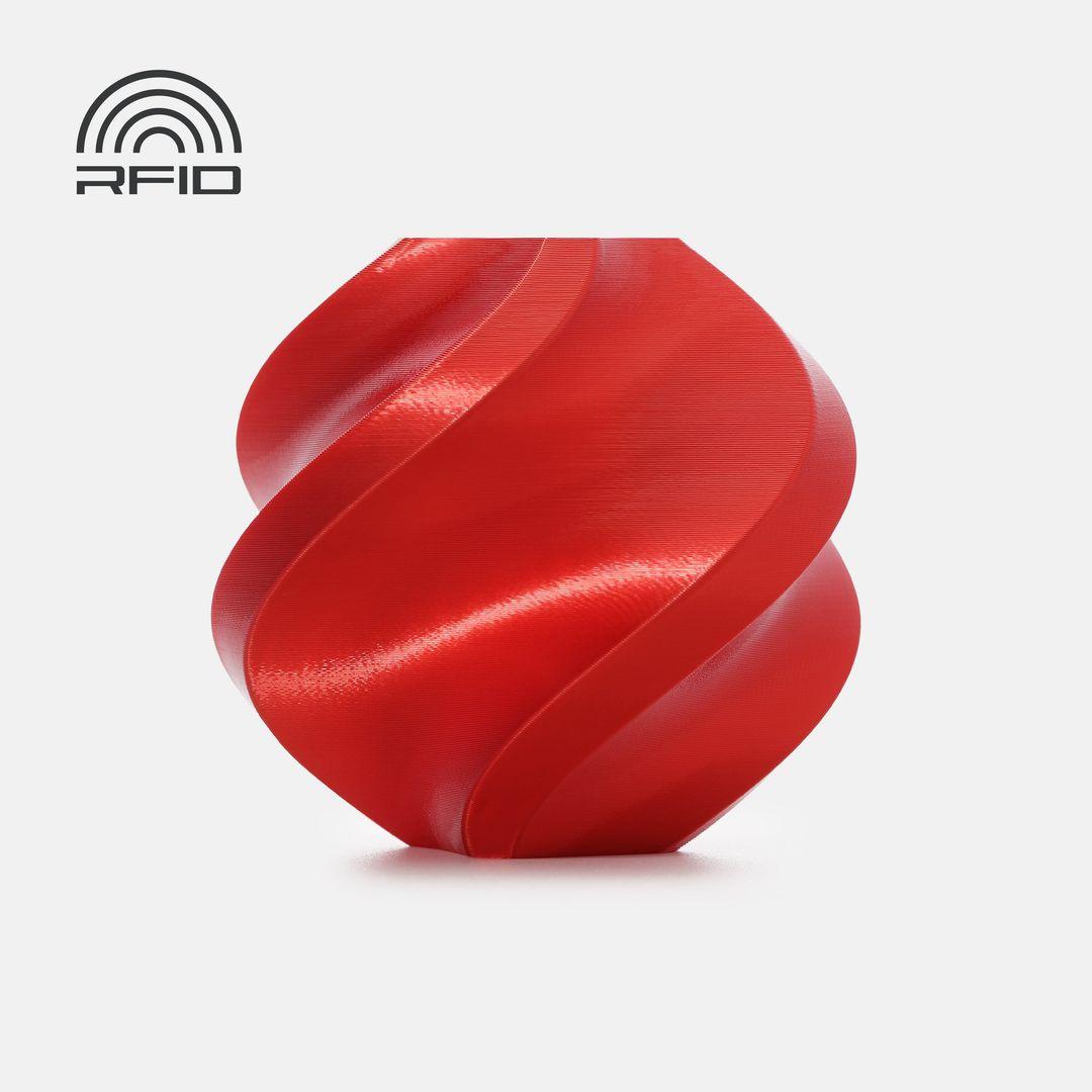 Bambulab PLA Silk+ Filament mit Spule 1kg Candy Red