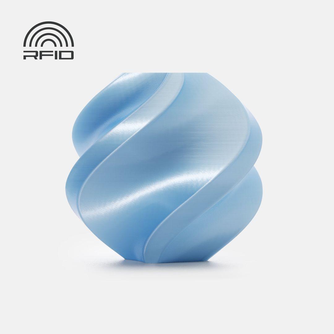 Bambulab PLA Silk+ Filament mit Spule 1kg Baby Blue