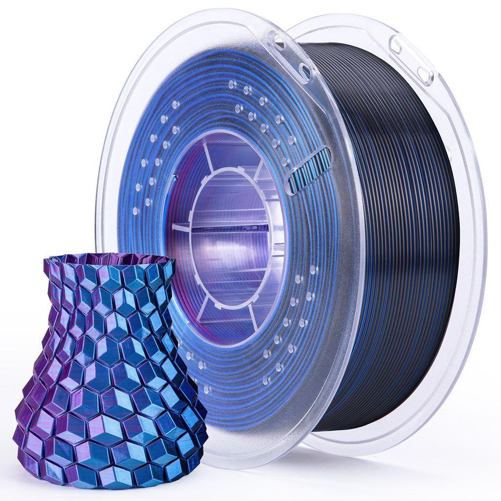 Seiden Pla Filament 1,75 mm farbig 1 kg - Silk Blue Purple Black