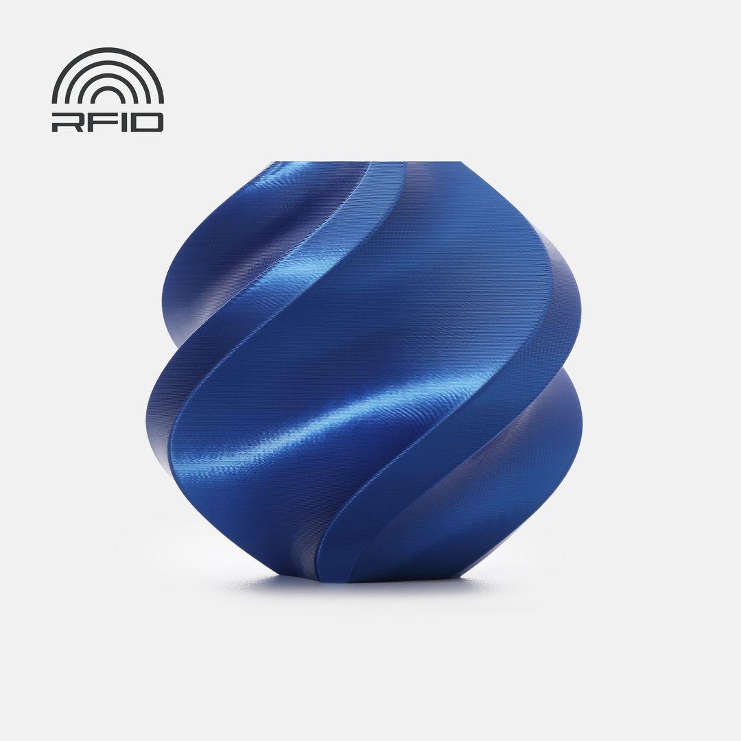 Bambulab PLA Silk+ Filament mit Spule 1kg Blau