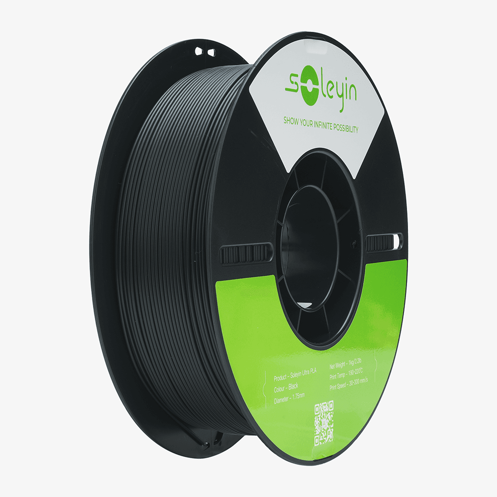 Soleyin Ultra PLA 1,75mm 1kg - Mattschwarz